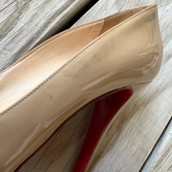 Christian Louboutin stiletto high heels nude tan beige patent leather 39 - Picture 9 of 12